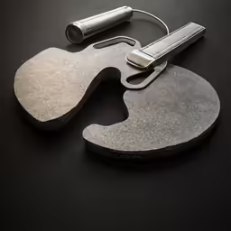 an art piece has been designed to look like a guitar pick up