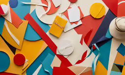 this is a colorful abstract pattern made from paper