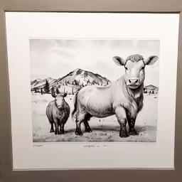 a picture of an animal with a young one
