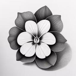 this is a flower made of black and white paper,an abstract black and white flower that is on a paper