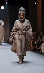 a model walks down the runway at a fashion show