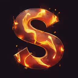 the letter s with flames is shown in this image