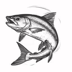 a fish with a long mouth on a white background