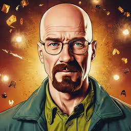 a drawing of walter smith with glasses on,an image of an adult bald headed man