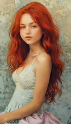 an image of a beautiful young redhead woman