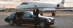 a man standing next to a mercedes benz wagon