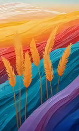 painting with a colorful background with abstract shapes