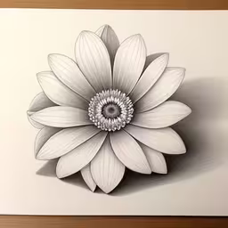 there is a drawing that has a flower in it