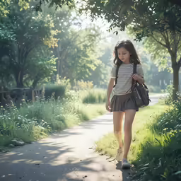 a woman with a handbag walking down the street