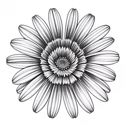 a black and white flower with two petals,a drawing of a flower that is in pencil