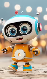 a robot that is standing in the middle of a street