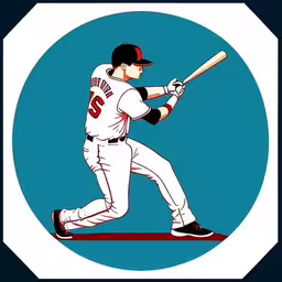 the baseball player is in a blue circle,a person that is playing baseball in the day