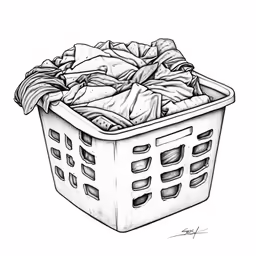 a white basket with some laundry in it