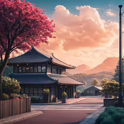 there is a beautiful view of the mountains and some trees
