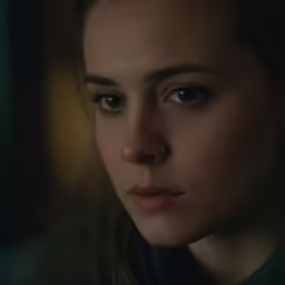 a close up of the face of a woman