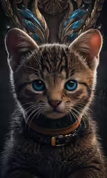 a photo of a kitten that has a crown on its head