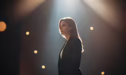 a beautiful young lady standing in the spotlight on stage