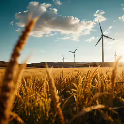 a field that has a bunch of wind mills in it