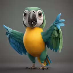 a colorful bird that is sitting on a table