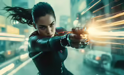 an image of woman with guns in the air