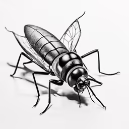 a mosquito sitting on top of a white table