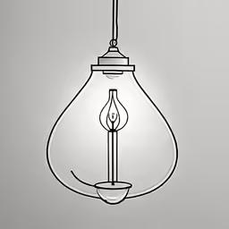 a drawing of a single lightbulb hanging on a wall