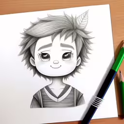 pencil drawing of a child