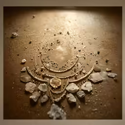 a necklace that has broken apart on a table
