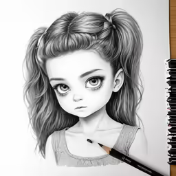 a girl is drawing in graphs on paper