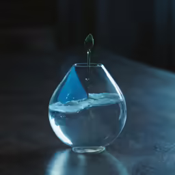 a flower in a vase filled with water