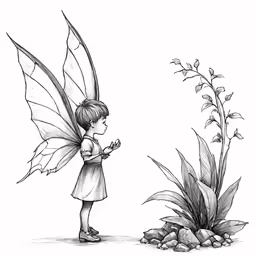 the little fairy is holding her hands together