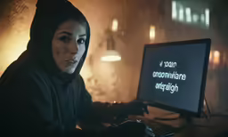 a person in hooded jacket working on a computer