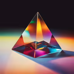 a colorful glass object sitting on top of a table