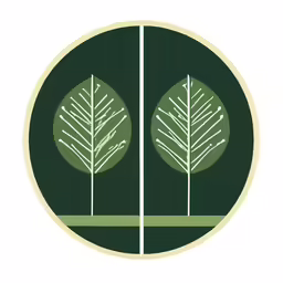 the logos for a company with two leaves