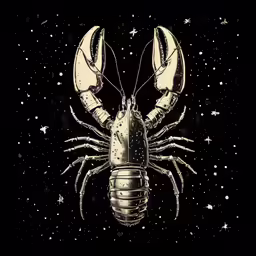 a black and white photo of a lobster