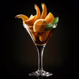 two different glasses with fruit in them