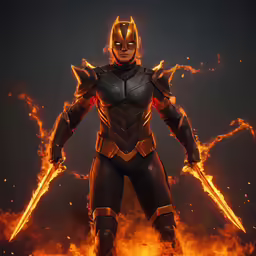 the avengers 4 movie character is shown in a fiery image