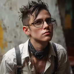 a woman is sitting down with a bow tie