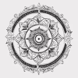 an ornate design on the front cover of a book,the inside of a circle with an ornate design