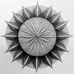 a circular shaped object in the middle of a grey sky