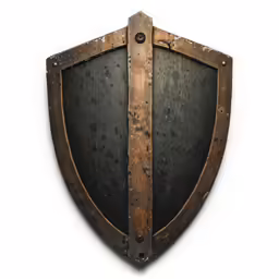 an old worn down shield with iron