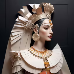 the bust of a woman with a gold earring
