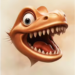 a photo of the monster like creature, with its mouth wide open