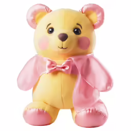 a teddy bear with pink bow on its head