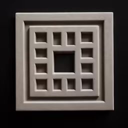 an odd looking stone frame is seen