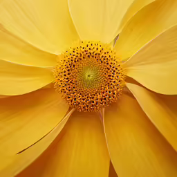 the center view of an yellow flower showing its petals