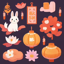 different items for halloween on a dark background