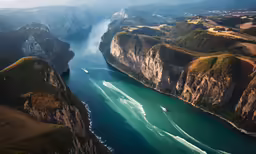 a long, narrow river surrounded by mountains