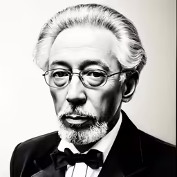 a man in a tuxedo with glasses and a beard