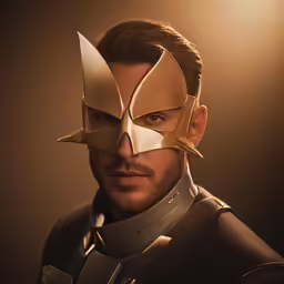 a man in a silver suit with a mask on